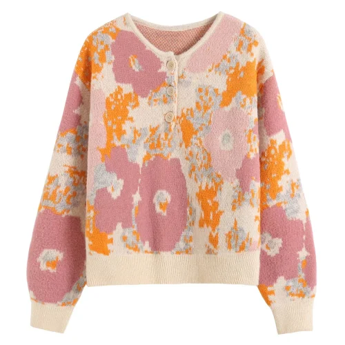 Floral Jacquard Knit Sweater ALIEXPRESS